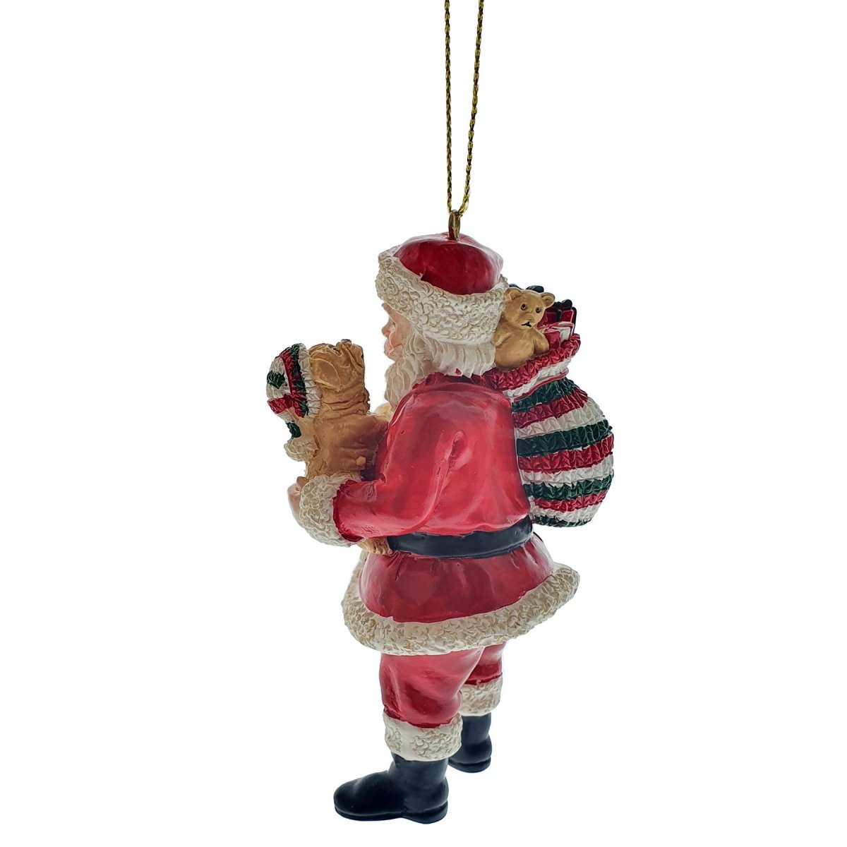 Viv! Home Luxuries Kerstornament - Kerstman met mops hond - rood - 10cm - Viv! Home Luxuries