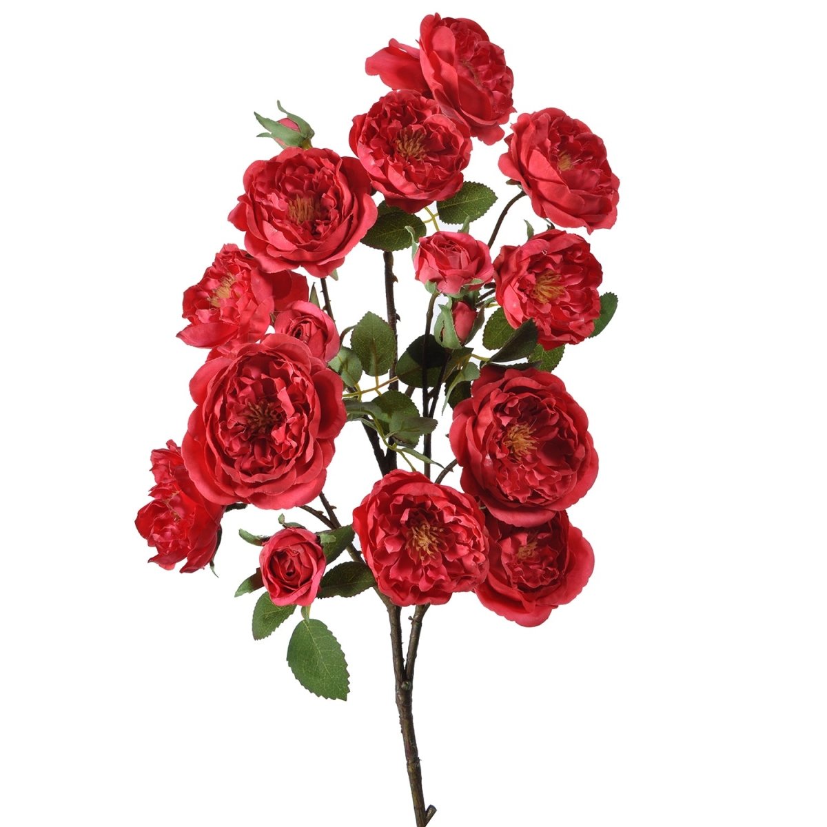 Viv! Home Luxuries Roos tak - zijden bloem - rood - 82cm - topkwaliteit - Viv! Home Luxuries