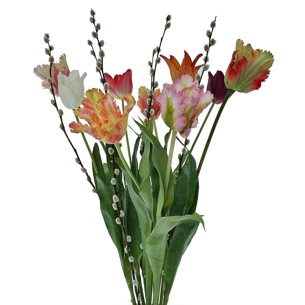 Viv! Home Luxuries Tulp Papegaai - zijden bloem - roze groen - Topkwaliteit - Viv! Home Luxuries